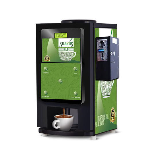 Atlantis Neo 2 Lane Tea and Coffee Vending Machine Coin Operated – Dedicated Hot Water