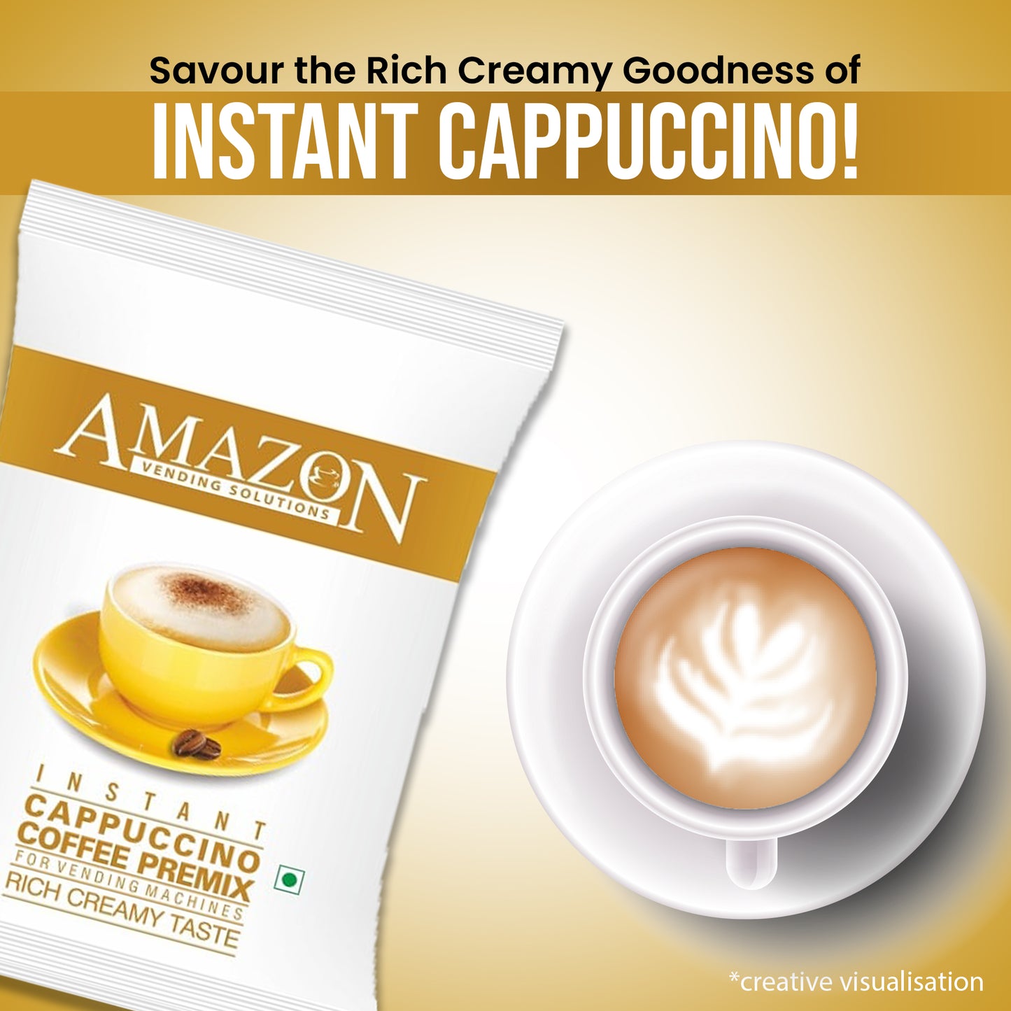 AMAZON Instant Cappuccino Coffee Premix | Rich Creamy Taste