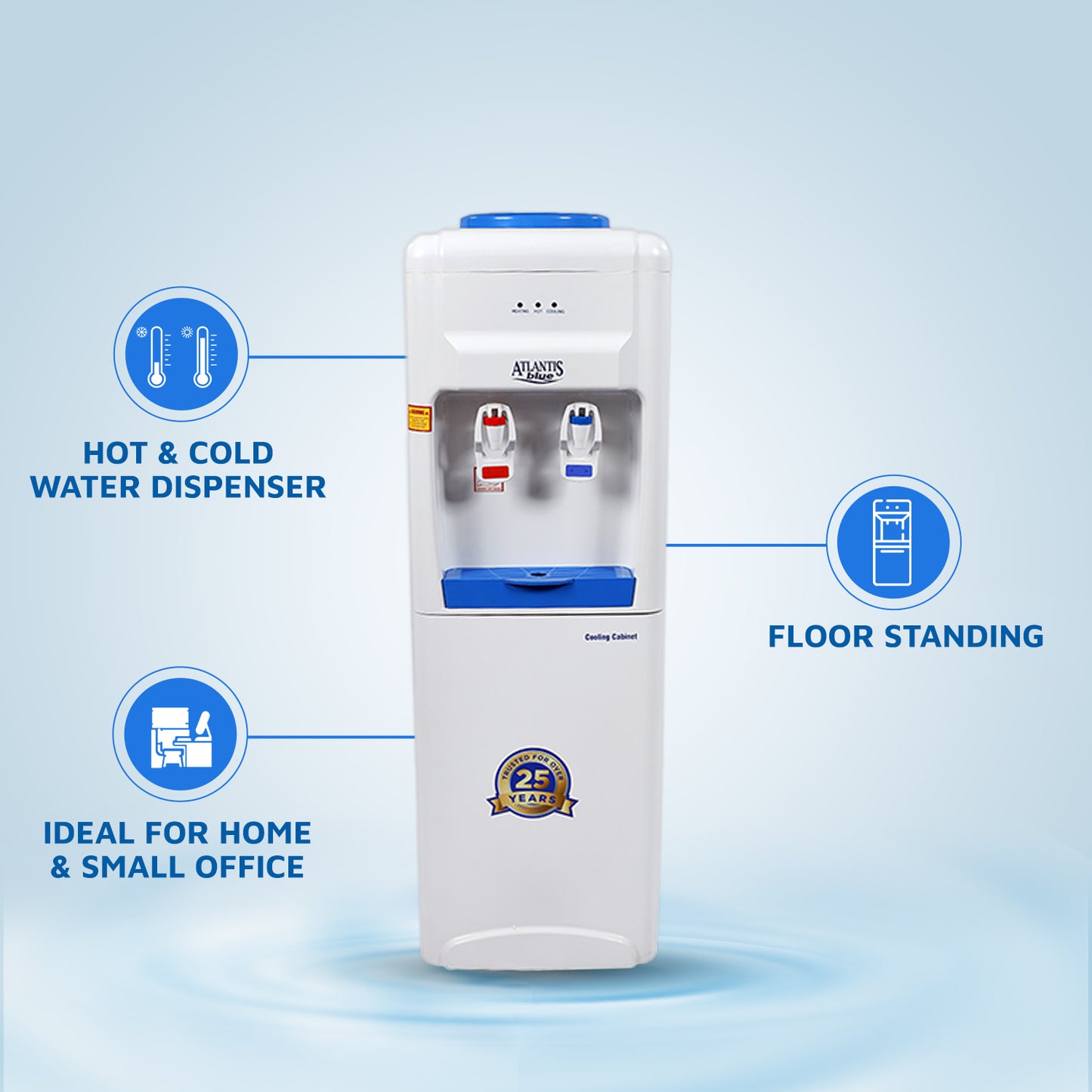 Atlantis Blue Hot And Cold Floor Standing Water Dispenser