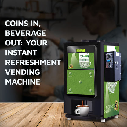 Atlantis Neo 2 Lane Tea and Coffee Vending Machine Coin Operated – Dedicated Hot Water