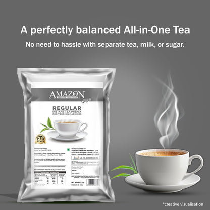 AMAZON Plus Regular 3 in 1 Instant Tea Premix Powder