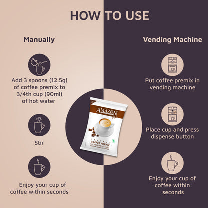 Amazon 3-in-1 Plus Instant Coffee Premix Powder for Vending Machine