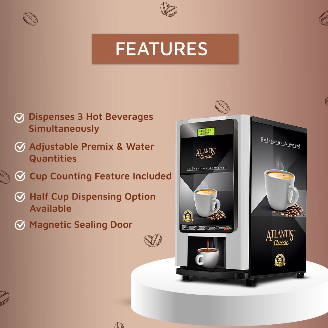 Atlantis Classic – 3 Lane Tea and Coffee Vending Machine