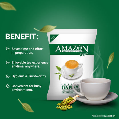 AMAZON Plus Instant Tea Premix | Cardamom Flavour | Premix Powder for Vending Machines