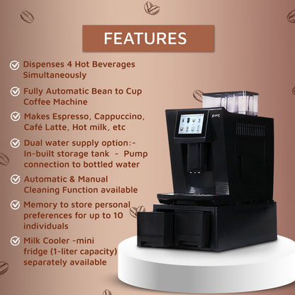 Atlantis Brew Fully Automatic Bean to Cup Coffee Machine | Uses Fresh Milk