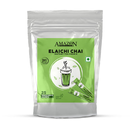 AMAZON 3 in 1 Instant Elaichi Chai Premix | 25 Sachets X 16 Grams Pouch Pack