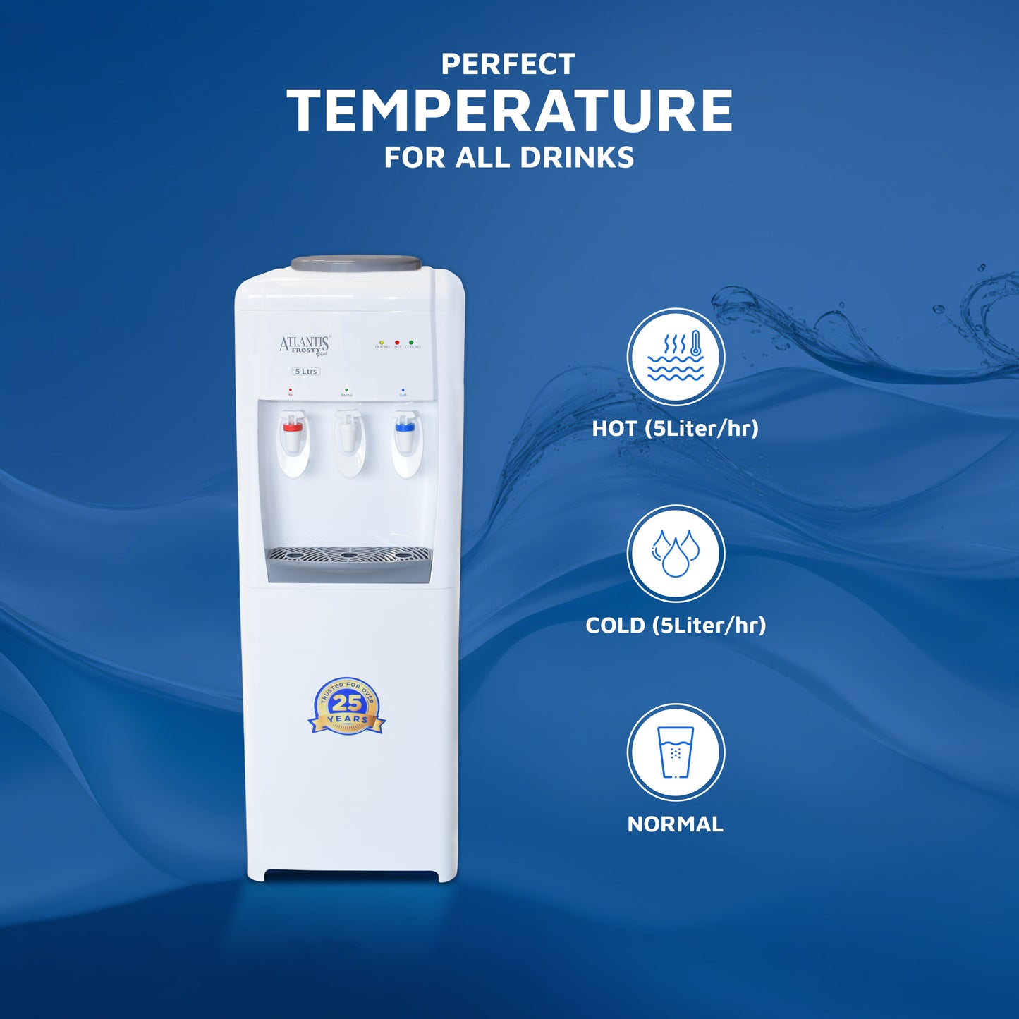 Atlantis FROSTY PLUS Water Dispenser | Hot, Cold and Normal Water Dispenser