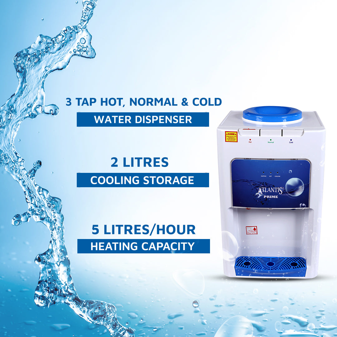 Atlantis Prime Hot, Cold and Normal Table Top Water Dispenser