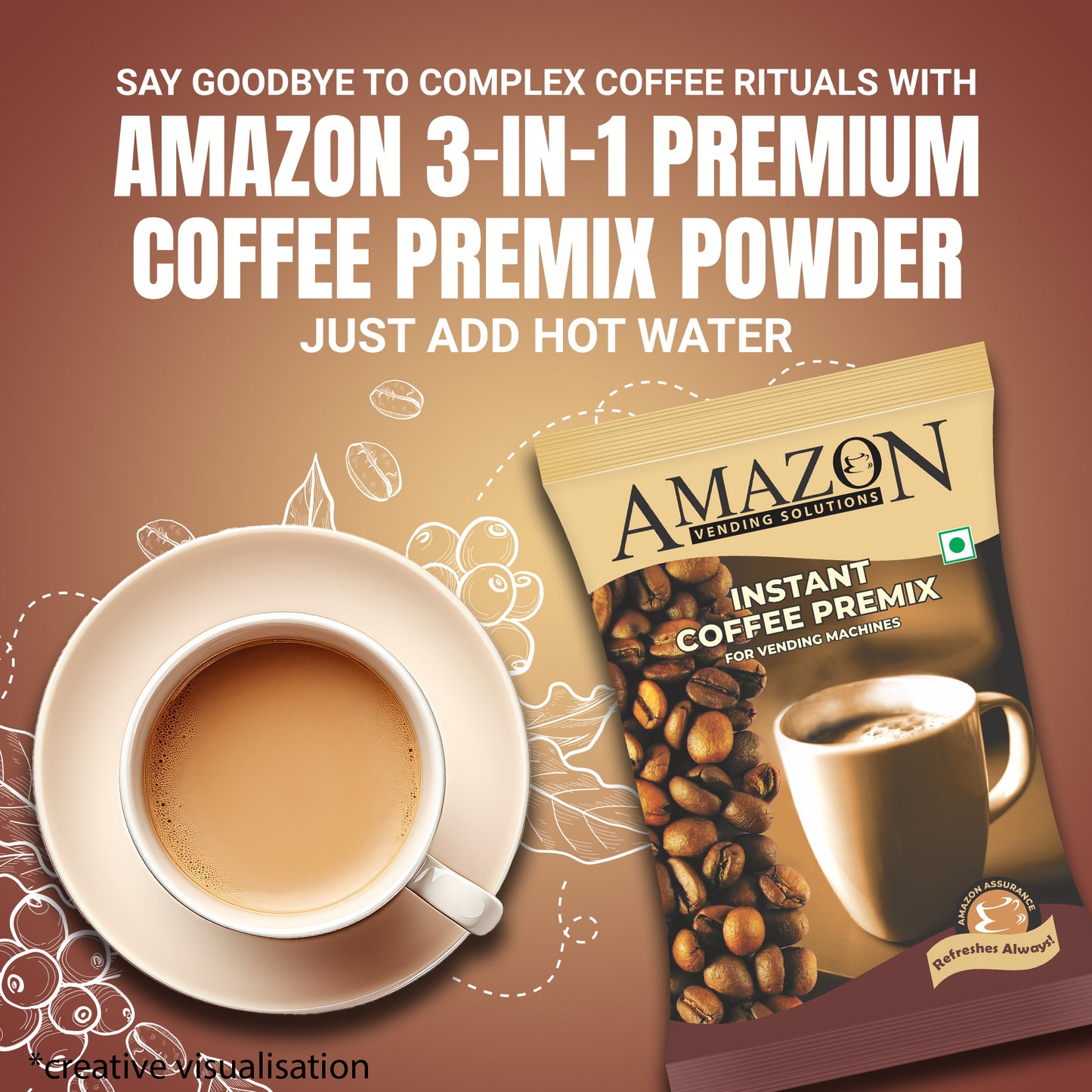 AMAZON 3-in-1 Premium Coffee Premix Powder