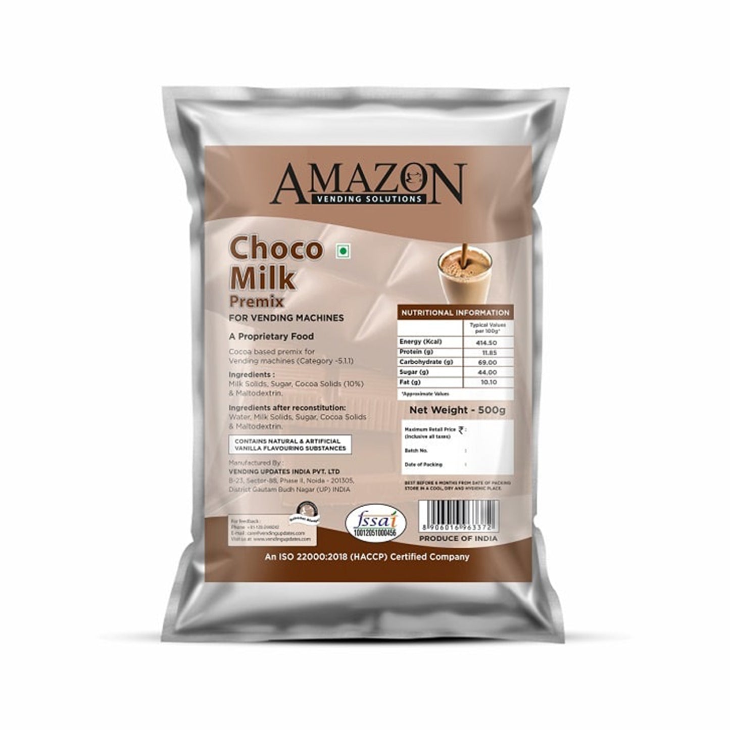 AMAZON Choco Milk Instant Premix Powder| 500 gms Pack