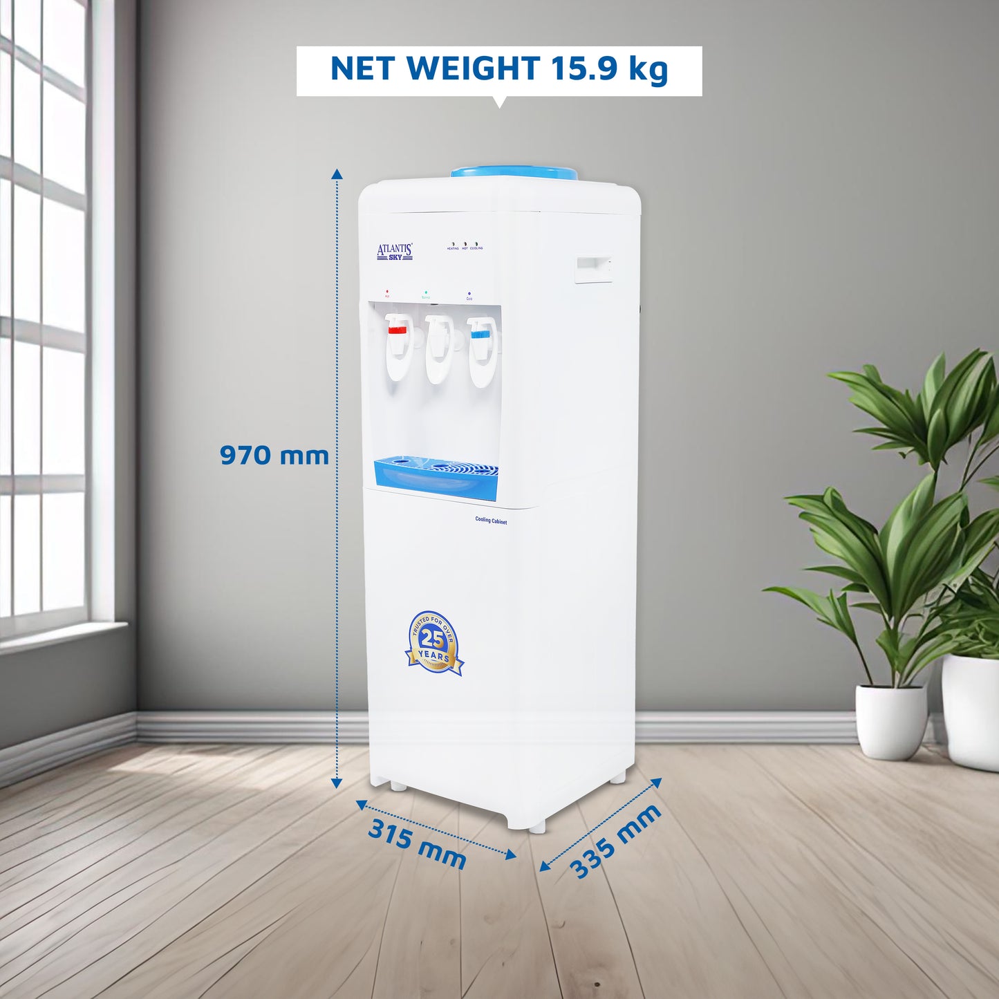 Atlantis SKY Cooling Cabinet Water Dispenser | Hot, Cold Normal Water Dispenser